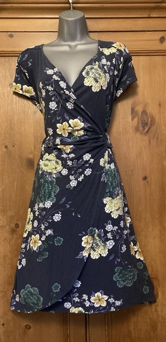 Joe Browns Blue Tea Party Jersey DRESS 14 Holiday Wedding Summer Quirky