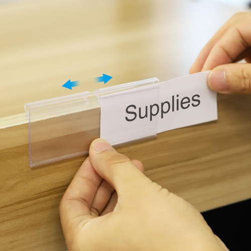 50 Pcs Wire Shelf Label Holder, Plastic Storage Bins Clip Merchandise Sign Di... - 第 4/7 張圖片