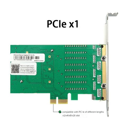 4 Port Card PCI Express X1 to RJ45 RTL8111H Chip 10/100/1000Mbps Gigabit3966 - Picture 6 of 10