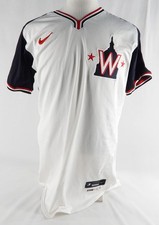 2024 Washington Nationals Ildemaro Vargas #14 Game Issued P Used White Jersey DC