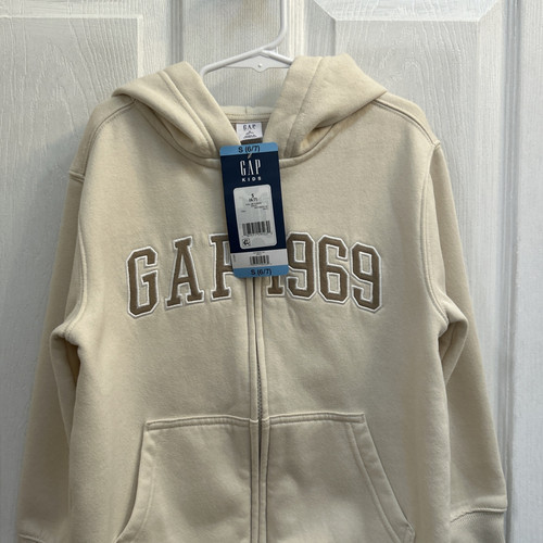NWT Gap Kids Full Zip Fleece Hoodie Size Small 6/7 Birch - Picture 2 of 18
