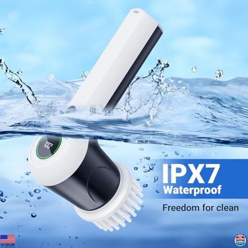 Cordless Electric Spin Scrubber, 2 Speeds, 6 Heads for Bathroom & Window - Bild 5 von 6