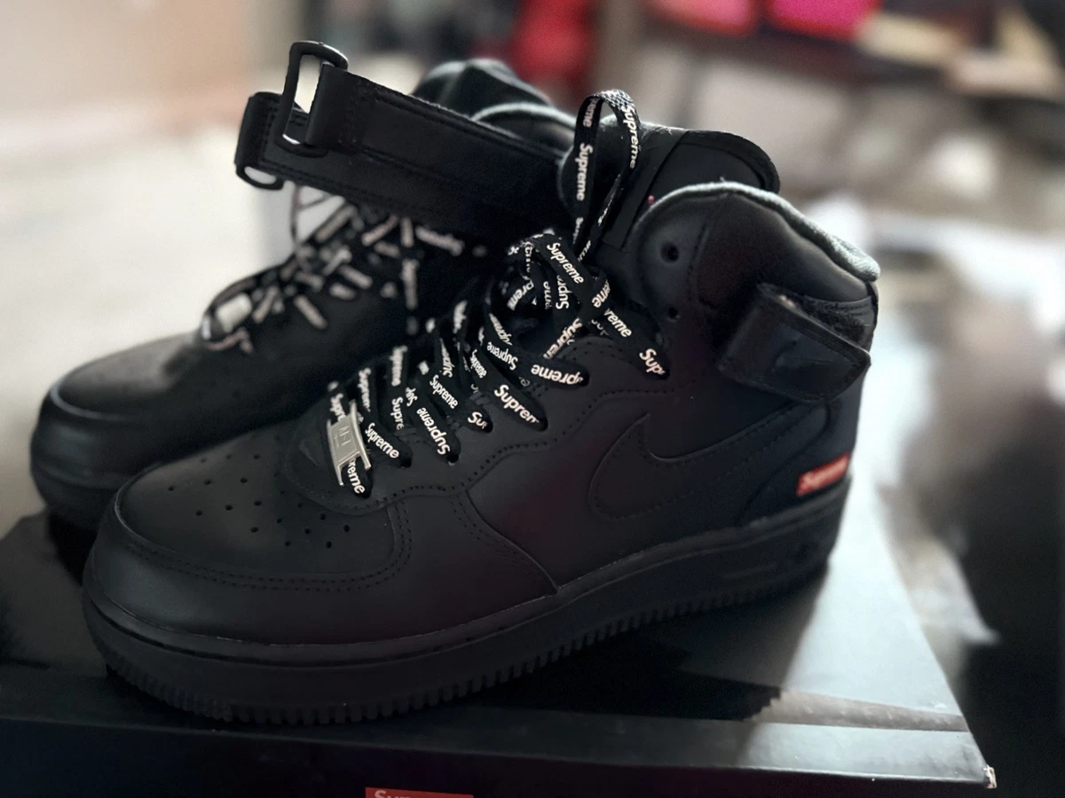 Preços baixos em Nike Air Force 1 Supreme High Black | eBay