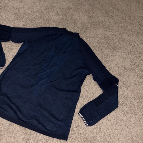 Smartwool Men’s Intraknit Merino Sport Full Zip Jacket Black/Navy Size Medium - Picture 11 of 11