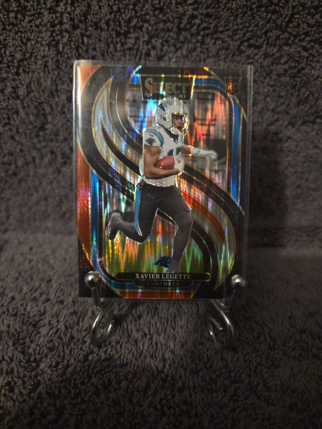 2024 Panini Select Xavier Legette Premier Level #101 Red & Blue Shock Prizm (RC)