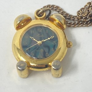 Vintage Moulin Pendant Necklace Watch Gold Tone Abalone New Battery
