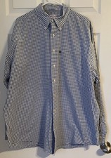 Brooks Brothers Men's The Original Polo Dress Shirt XL Blue/Gray Gingham