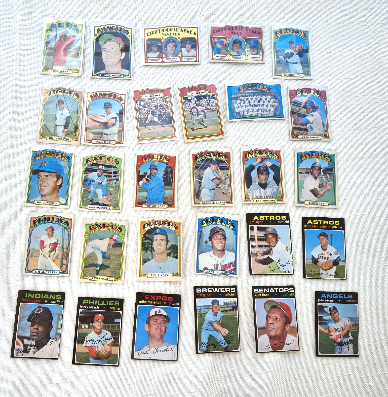 1971 & 1972 O-PEE-CHEE 29 Baseball Card Lot ~ Tim McGraw/ Denny McLain & more