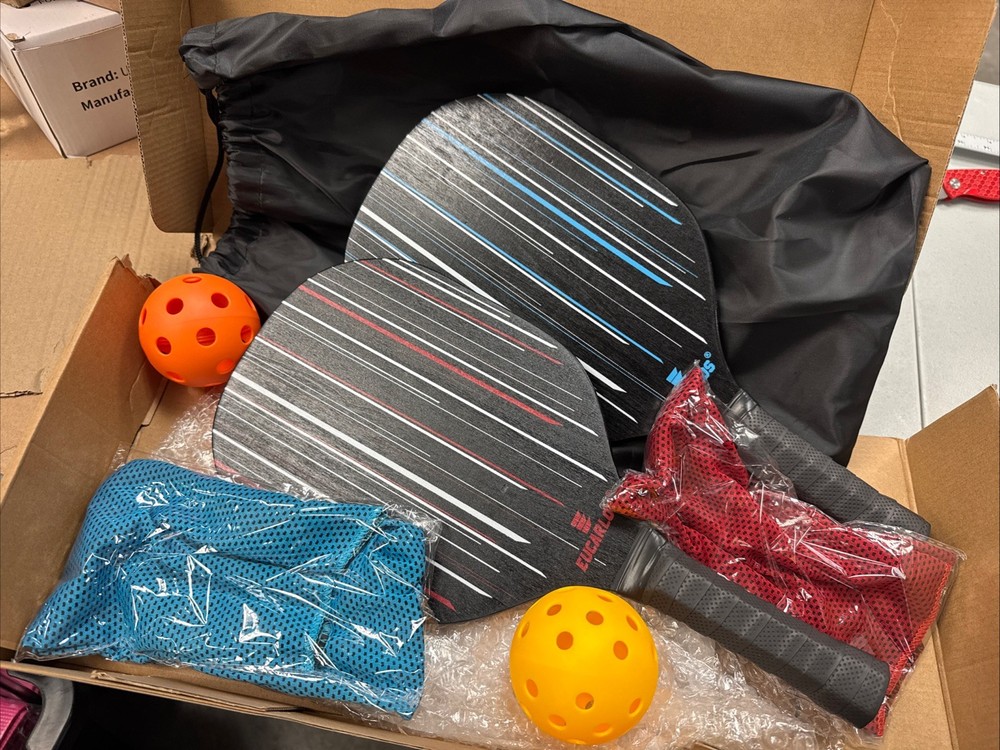 Premium Pickleball Set with 2 Paddles, Balls, Cooling Towels & Carry Bag