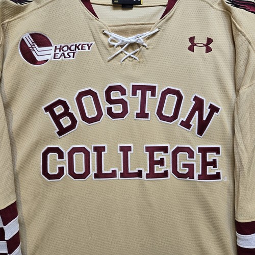 Boston College Eagles Authentic UA NCAA Hockey East Jersey Gold Alt 2011 291 - Picture 11 of 11