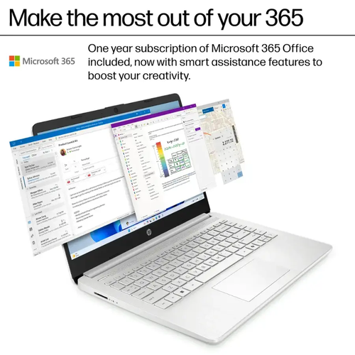 HP 14" Laptop Intel Processor N150 16GB RAM 128GB UFS Microsoft AI Office 365 - Picture 31 of 60