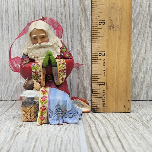 Jim Shore Heartwood Creek Santa Praying Baby Jesus Nativity Ornament 4013899 - Picture 6 of 6