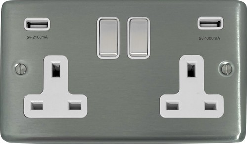 Brushed Stainless Steel Sockets, Switches, Dimmers, Electrical Accessories - Picture 38 of 89