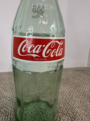 Coca Cola COKE 1 Liter 33.8oz Vintage Glass Bottle Coca Cola 1976 Bottle W/ Cap - Picture 3 of 10