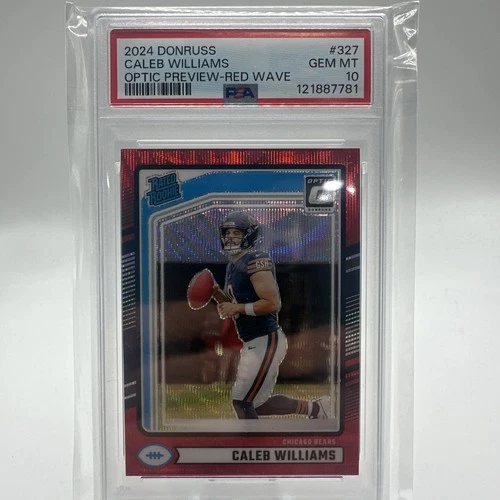 CALEB WILLIAMS 2024 Donruss Optic Preview Red Wave 327 RC PSA 10 💎 🔥 🐻