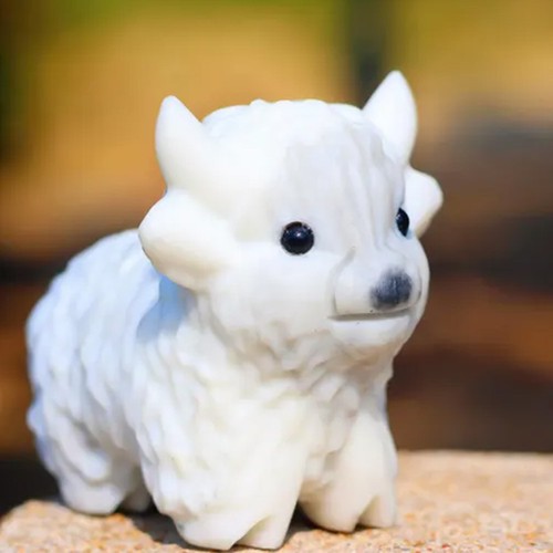 2.2" Natural Crystal Highland Cow Sculpture Carved Quartz Healing Reiki Gifts - Picture 25 of 26