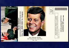 UNPOSTED OVERSIZED POSTCARD, JOHN DOW FOR CONGRESS/ JFK (SHELTON COLOR CORP.)