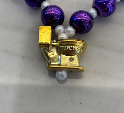 Krewe Of Tucks Mardi Gras New Orleans Collector Signature Toilet Bead Throw - Picture 3 of 6