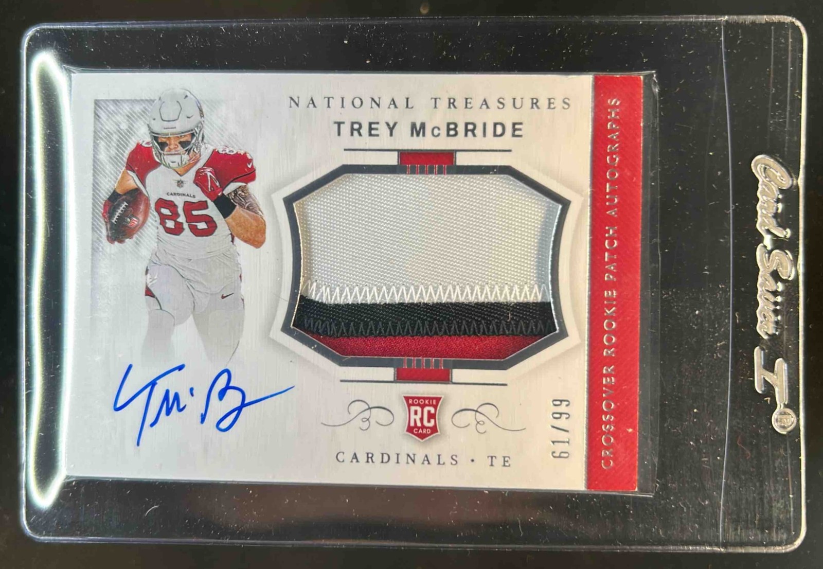 2022 National Treasures Trey McBride Crossover Rookie Patch Auto RC #61/99