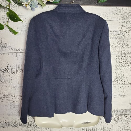 Talbots Navy Wool Cashmere Blazer Women SZ 6 Petite Old Money Minimalist Chic - Picture 4 of 8
