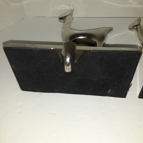 Juego familiar de 3 soportes para medias de ciervo ciervo becerro Navidad plata metal pesado - Imagen 10 de 12