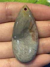 KU63805 48x22x7mm Natural Polychrome Jasper Teardrop Pendant Bead