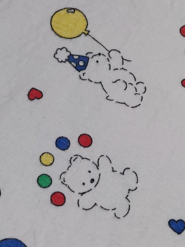 Vintage Carter's Primary Teddybär Ballon Baumwolle Baby Empfangsdecke USA - Bild 6 von 10