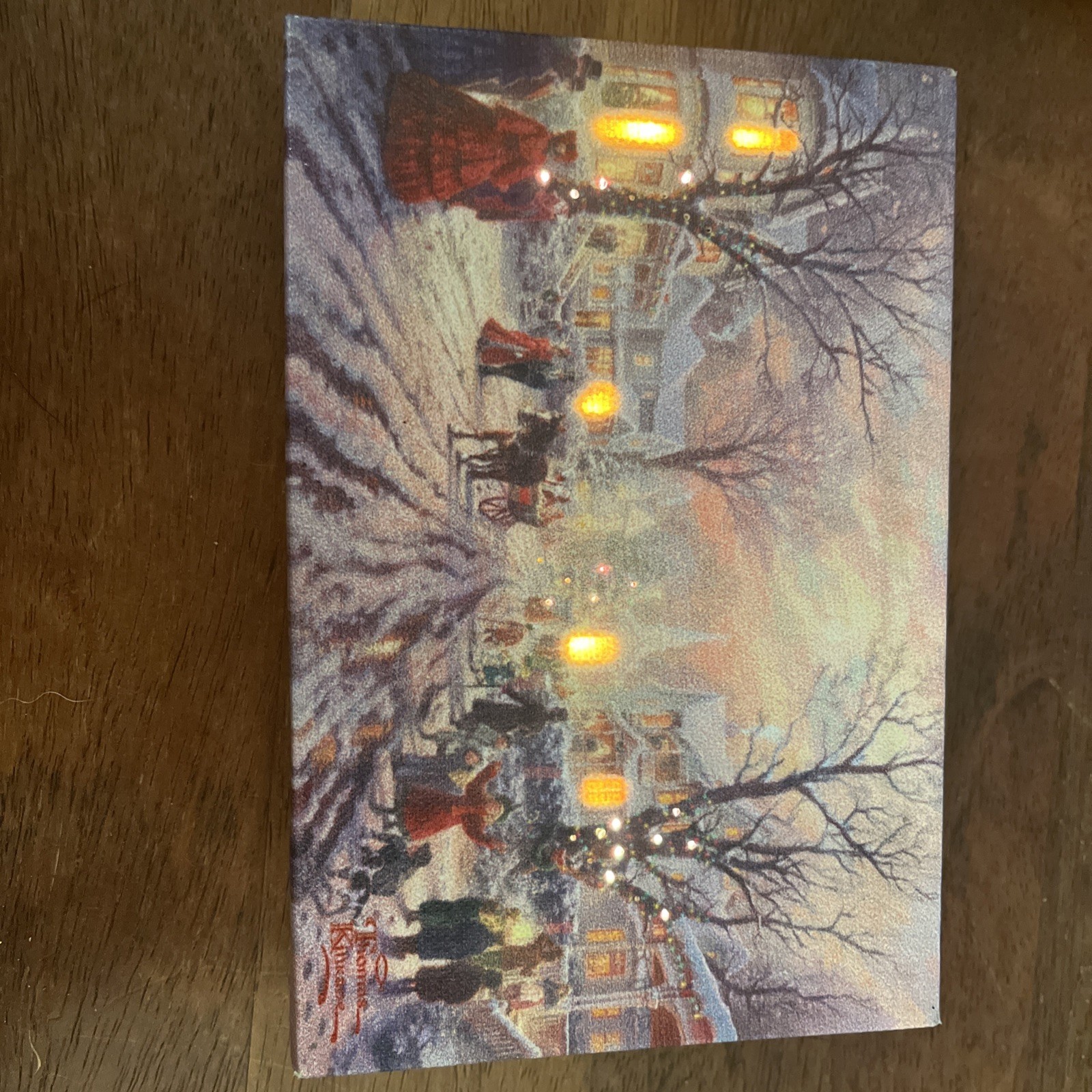 Mini light up Thomas Kinkade A Victorian Christmas Carol Gallery Wrapped Canvas
