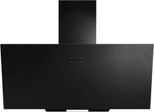 SIA AH70BL 70Cm Black Angled Glass Chimney Cooker Hood Kitchen Extractor Fan