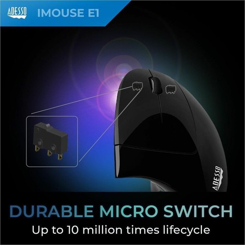 Adesso iMouse E1 Vertical Ergonomic Illuminated Mouse - Picture 6 of 9