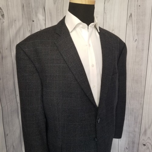 SHORT ARMS Joseph Feiss Men Tweed Blazer 48S / 50S Gray Plaid Sports Coat Jacket - Picture 8 of 21