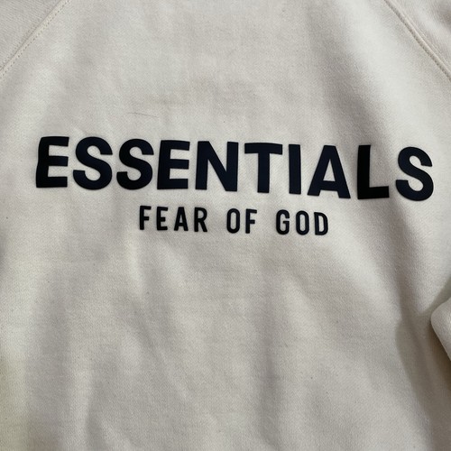 Fear Of God Essentials Herren XS Creme Langarm Pullover Hoodie Sweatshirt LESEN - Bild 2 von 24