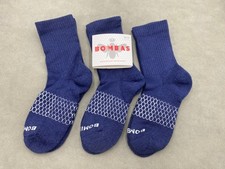 3 pairs Brand New Bombas high-quality Women's Honeycomb Calf Sock Size M blue