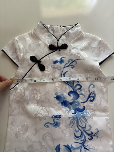 Abito cinese bambina ragazza Cheongsam taglia 90CM 2T collo mandarino laterale lilt retrò - Foto 5 di 14