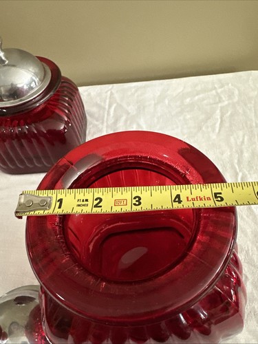 Vintage Artland Rubinrot Kanister Apotheker Gläser mit gewölbten Aluminiumdeckeln Set - Bild 10 von 12