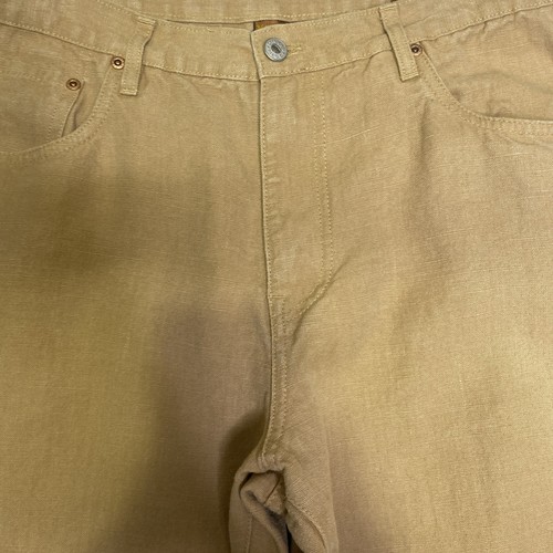 Pantalones chinos Orvis para hombre 36x32 marrón 100 % cáñamo pierna recta exterior vintage - Imagen 2 de 11