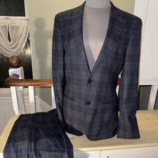 River Island 2 Piece Dark Blue Suit 38 Chest 30R Trousers  Slim Fit