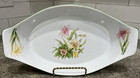 Vintage 1960s Jade Lily Oval Serving Dish Fine Porcelain