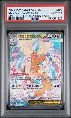 2026 POKEMON ASCENDED HEROES SPECIAL ILLUSTRATION RARE MEGA DRAGONITE EX PSA 10