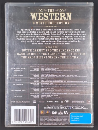 The Western - 6 Movie Collection - 6 DVD SET - Region 4 - 2018 - EXC. - Picture 2 of 6