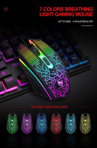 RGB PC Gaming Keyboard Mouse & Headset Set LED Gamer Bundle Mechanical Kits 4IN1 - 第 7/10 張圖片