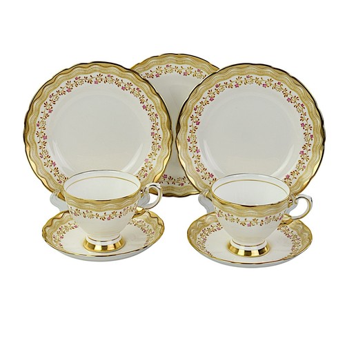 Juego de té de 12 lugares dorado floral de China toscana - Imagen 5 de 6
