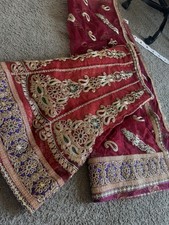 Indian Lehenga Style Skirt with Shawl. Embroidered, Crystals Gorgeous