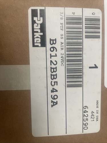 Parker B612BB549A 3/8 PTF SS Air 24vdc Brandneu - Bild 5 von 6
