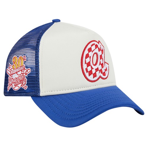 Para hombres New Era Blanco/Royal Atlanta Braves Bandera a Cuadros Marco A Camionero 9FORTY