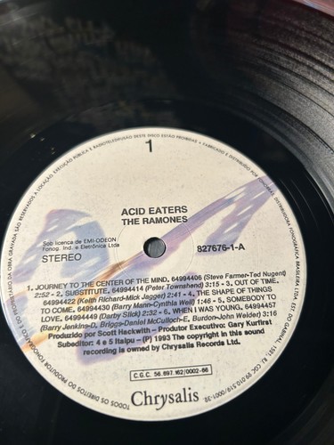 NM- Ramones 1993 Acid Eaters LP Brazil Original Vinyl Punk rock CBGB Rare OG - Picture 11 of 12