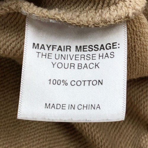 The Mayfair Group Hoodie Unisex S/M Zip Graphic Back Print Oversized Tan Beige - Bild 16 von 18