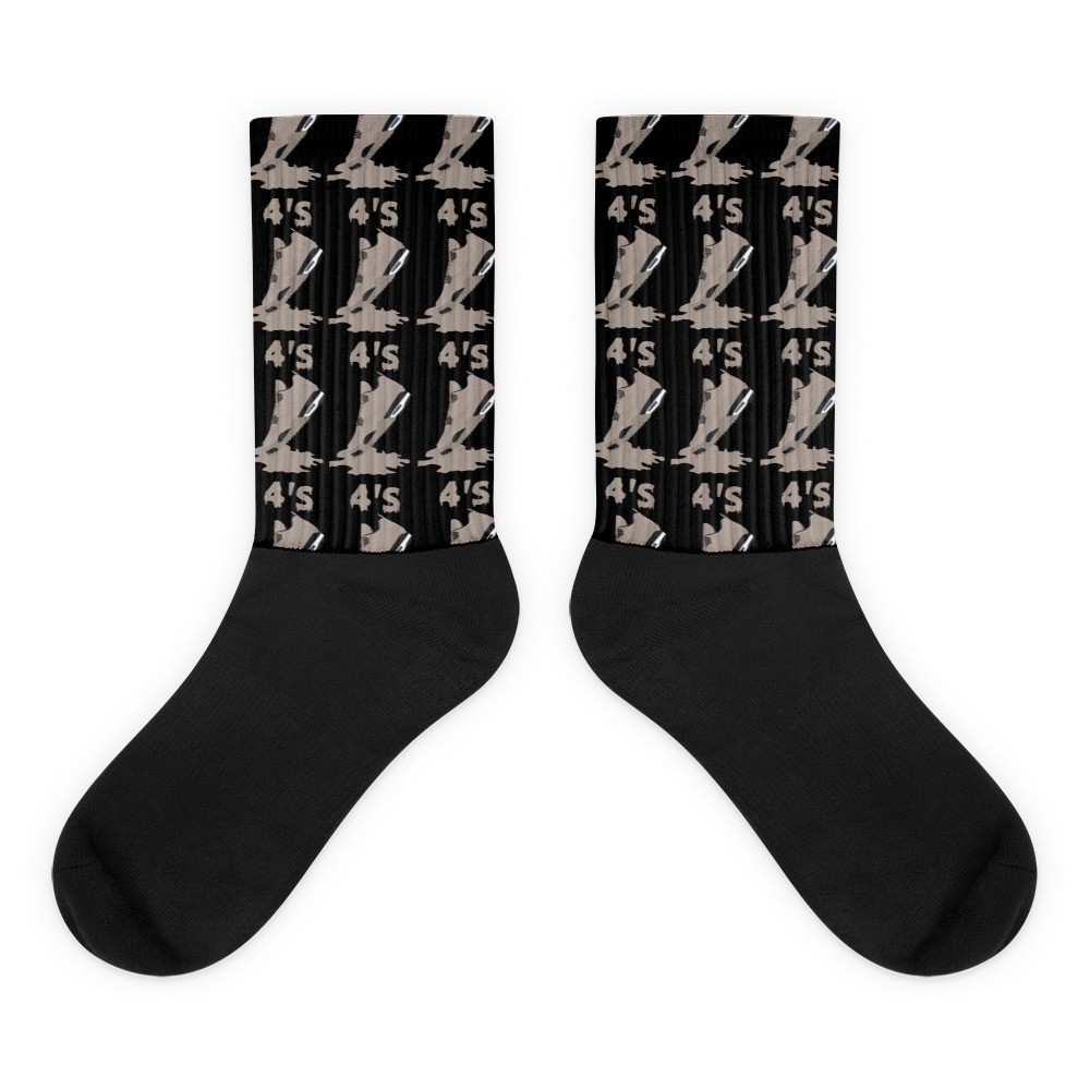 Shoe Dripping Socks to Match Jordan 4 Cave Stone, Sneaker Socks