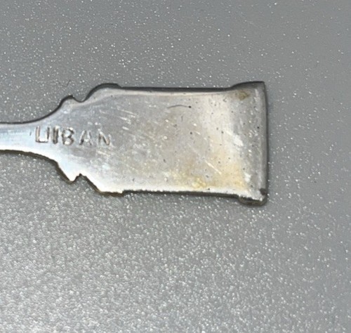 Antique 800 Silver Lebanese Spoon Corinthian Column Handle Marked LIBAN 80 - Picture 6 of 8