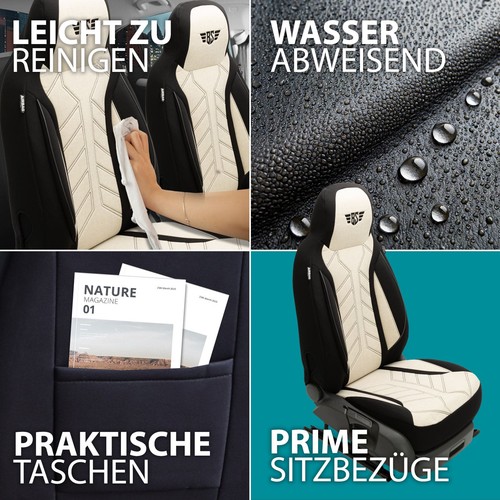 Fundas de asiento de autocaravana Pilot adecuadas para TMC 600 GT (negro-beige) - Imagen 13 de 13